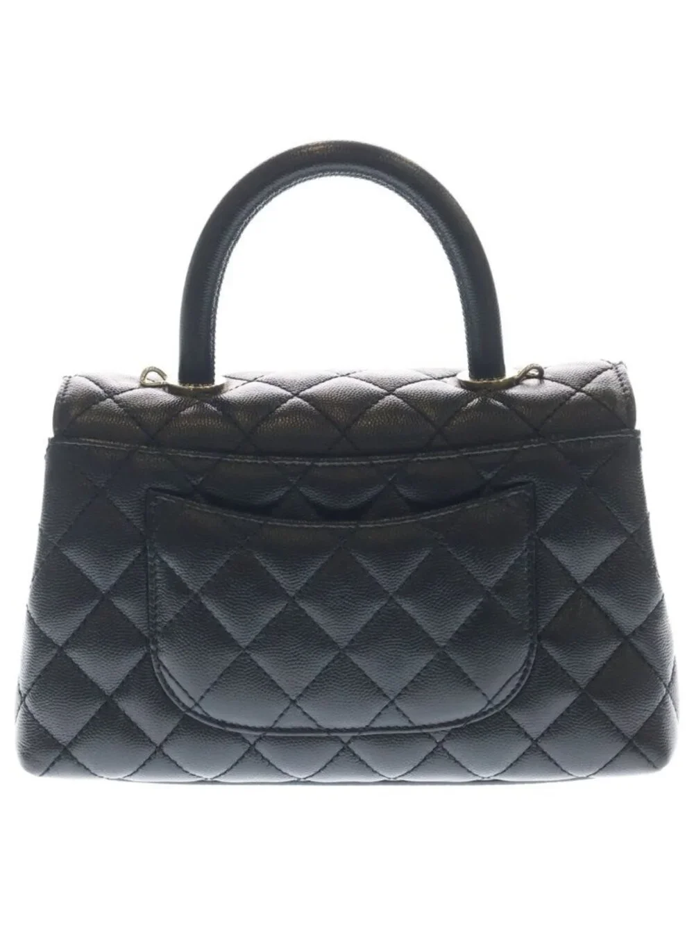 Chanel Coco Handle XS Quilted Caviar Leather 2-Way Hand Chain Shoulder Bag Gold